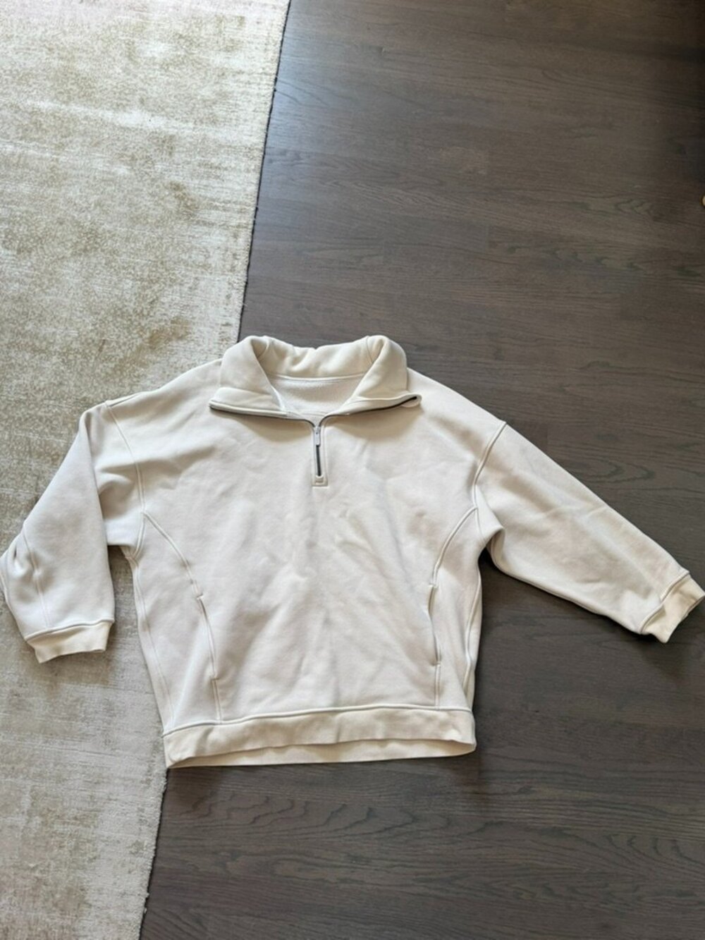 Lululemon Cream Half-Zip Pullover Sweatshirt Size M/L